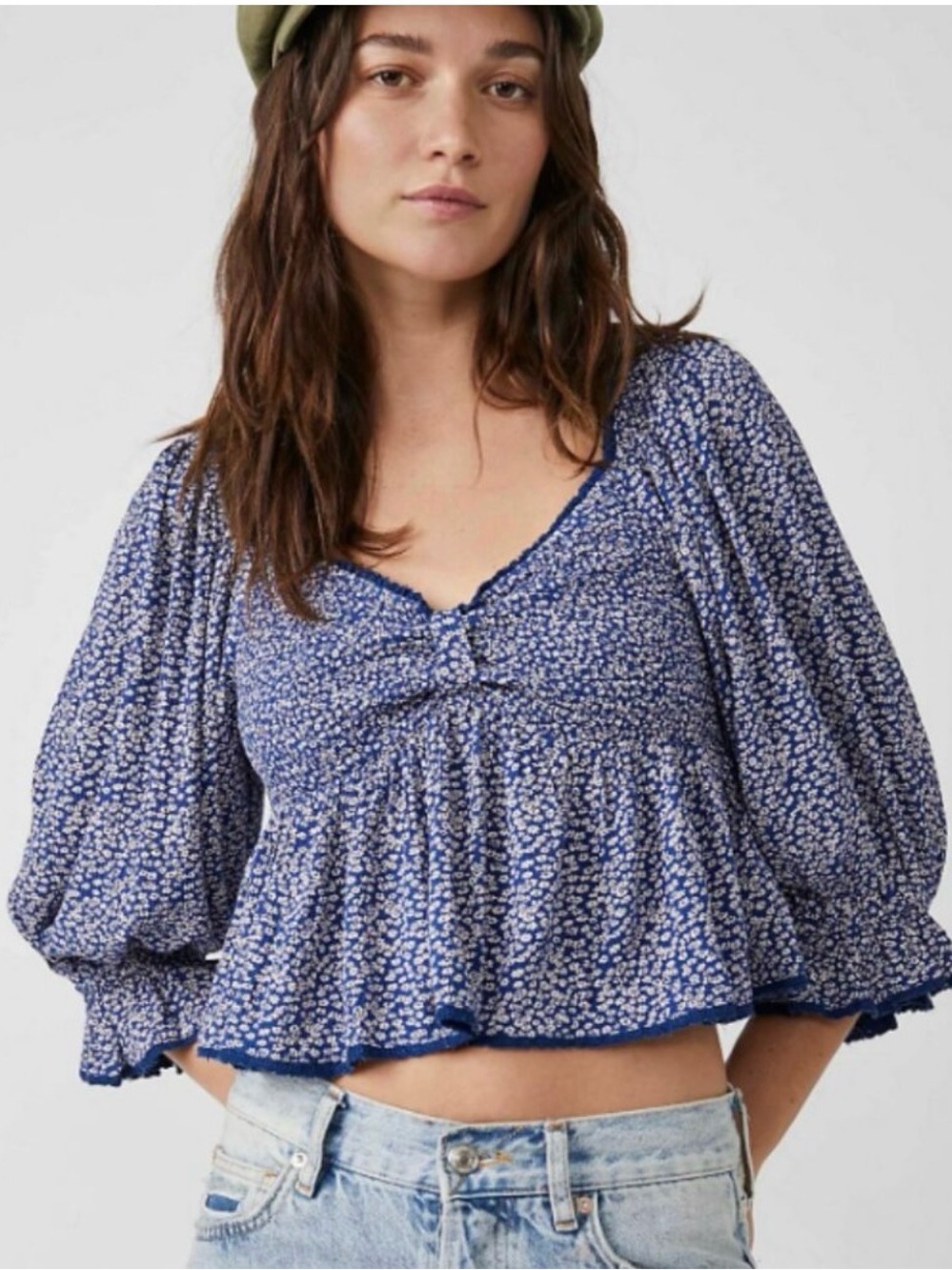 Free People Britnee floral blouse size small